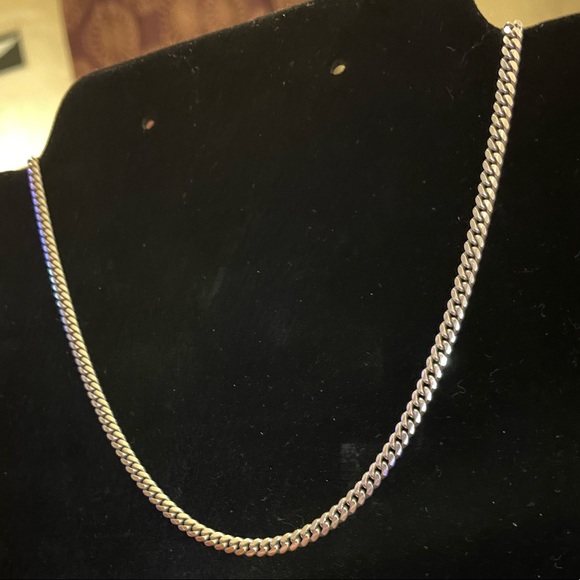 .925 STERLING SILVER: 3mm 20in Solid Cuban/Curb Link Chain - Picture 3 of 14